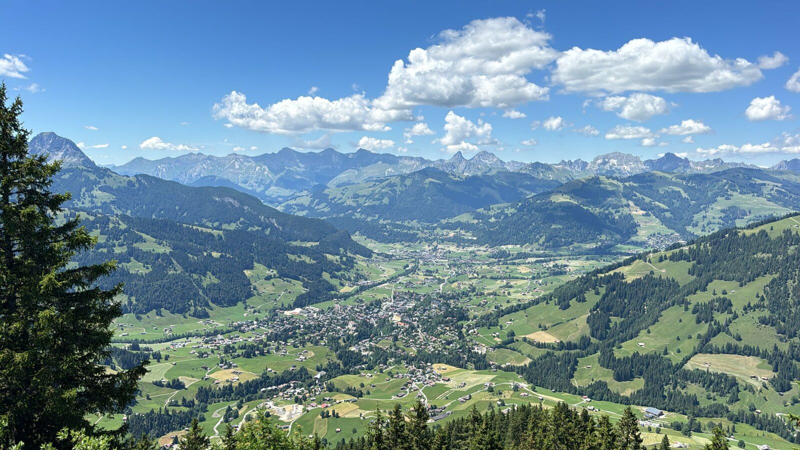 View over the valley and village
